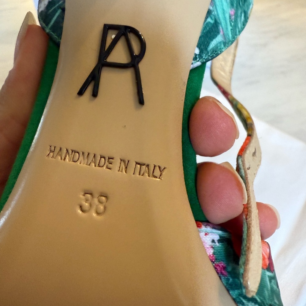 Paul Andrew Women's Floral Green Sandals - Picture 10 of 15